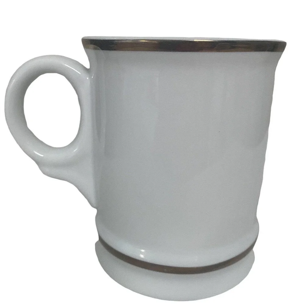 Williams Sonoma White Gold Monogrammed Initial Mug Coffee Cup, Letter W